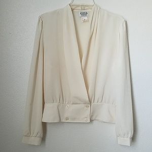 Vintage cream double button blouse